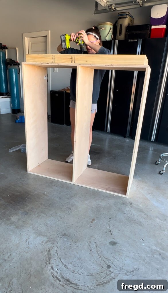 Craft Your Own Custom Dresser 10 Attaching the completed bottom frame to the dresser base