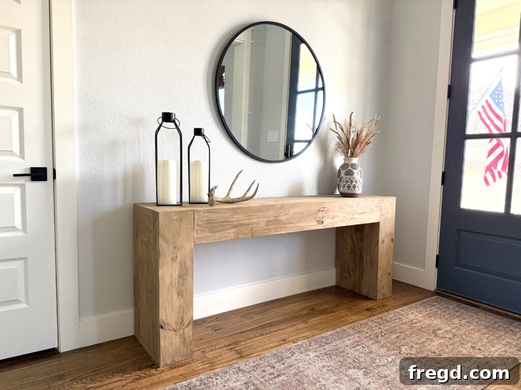 Console table with natural light