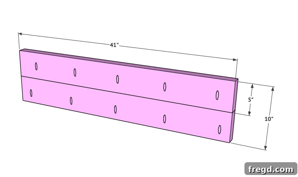 Build Your Own Twin Platform Bed 12 Assembling the footboard components with pocket holes.