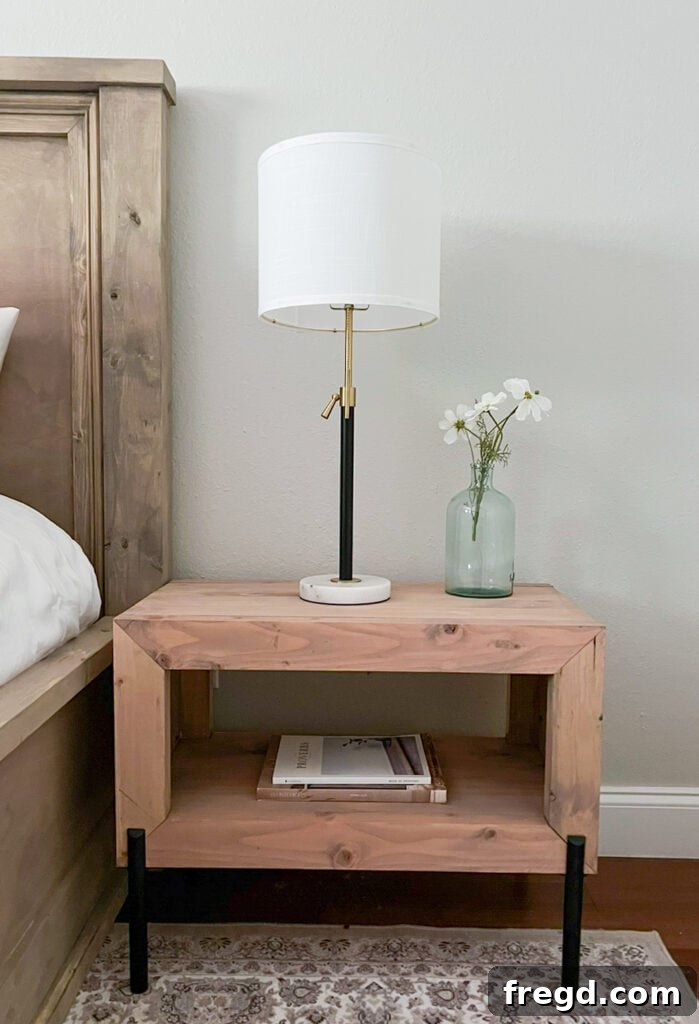 Crafting a Rustic Modern Nightstand 2 Beautifully crafted DIY Rustic Modern Nightstand with elegant details