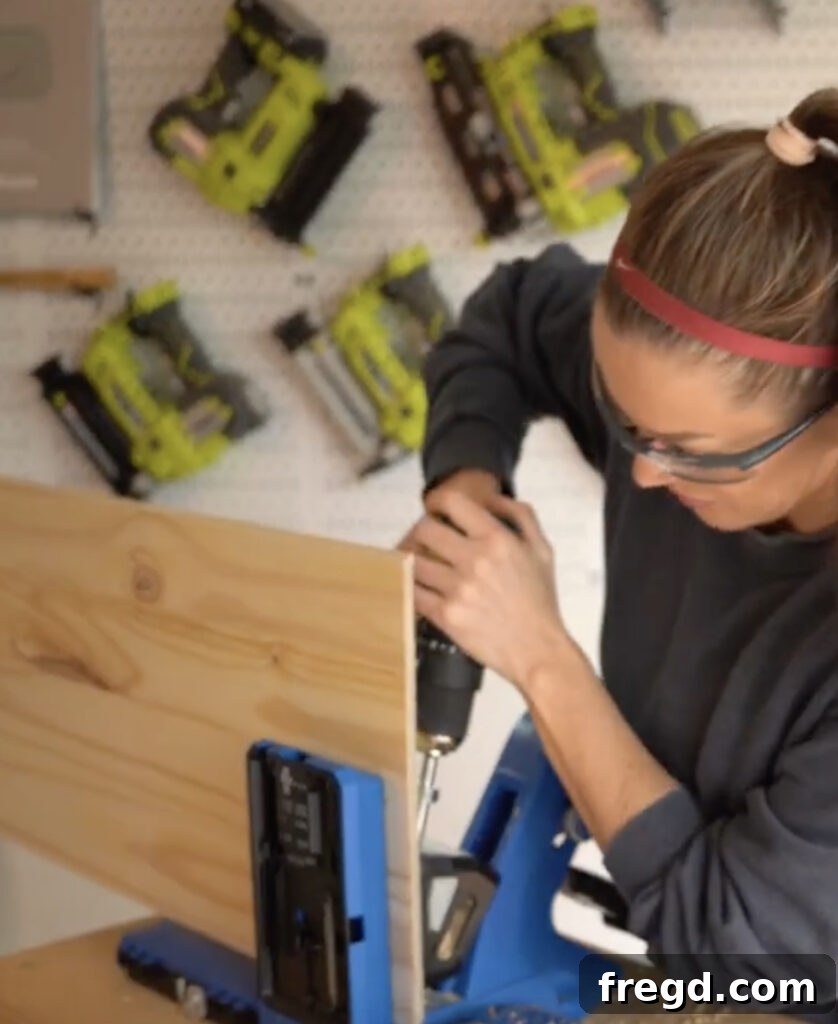 Crafting a Rustic Modern Nightstand 11 Attaching the tabletop to the front nightstand frame