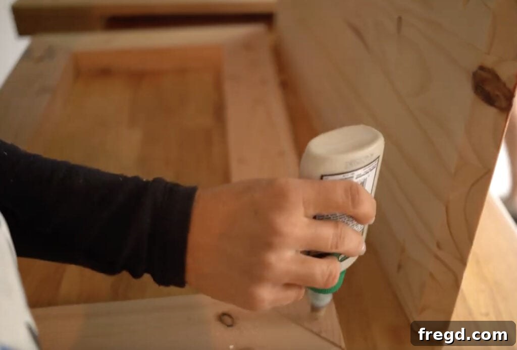 Crafting a Rustic Modern Nightstand 12 Top view of the tabletop attached to the frame