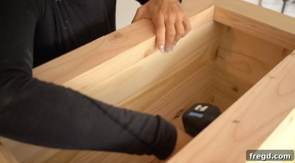 Crafting a Rustic Modern Nightstand 21 View of the completed nightstand structure before hardware and finish