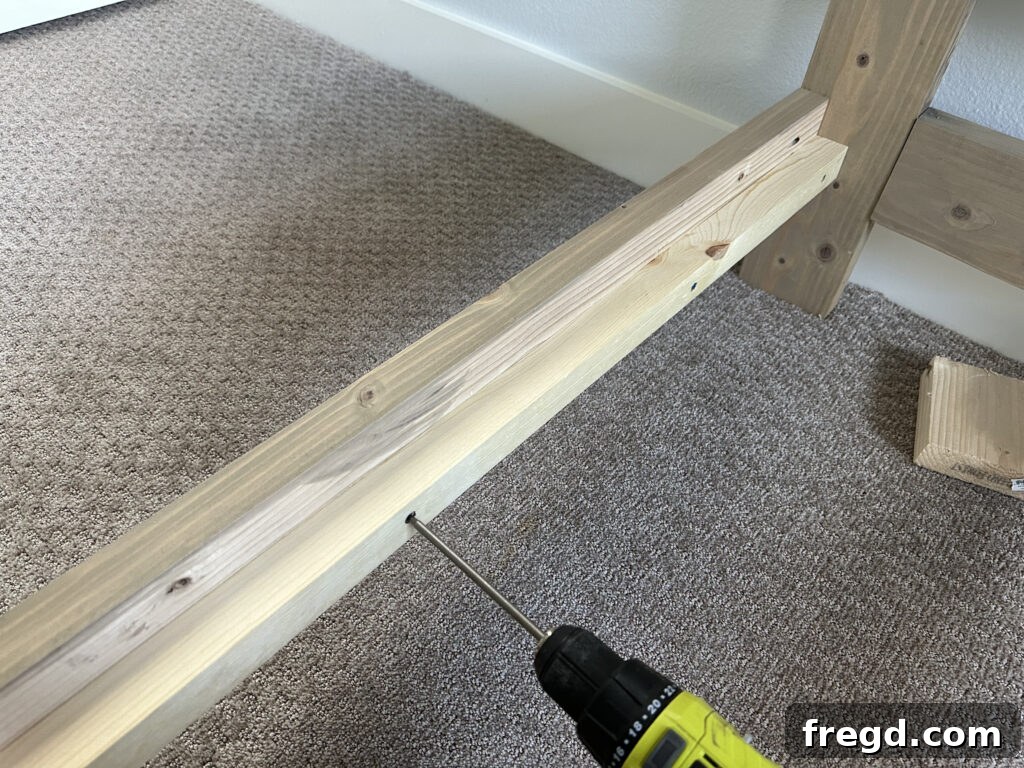 Adding cleats along the inside of the side rails