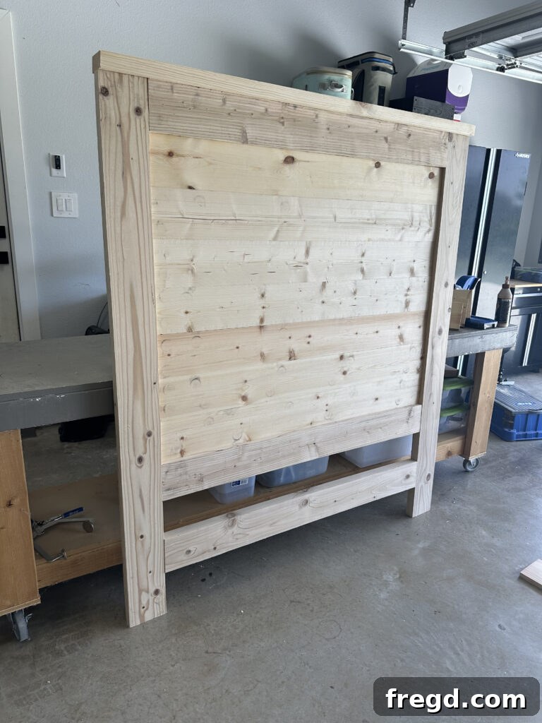 Sanding the bed frame
