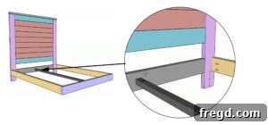 Attach Headboard to Rails Step