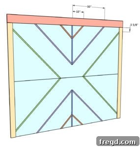 Removable Modern Accent Wall DIY for Renters 31 Diagonal screen molding pieces being installed, forming the pattern.
