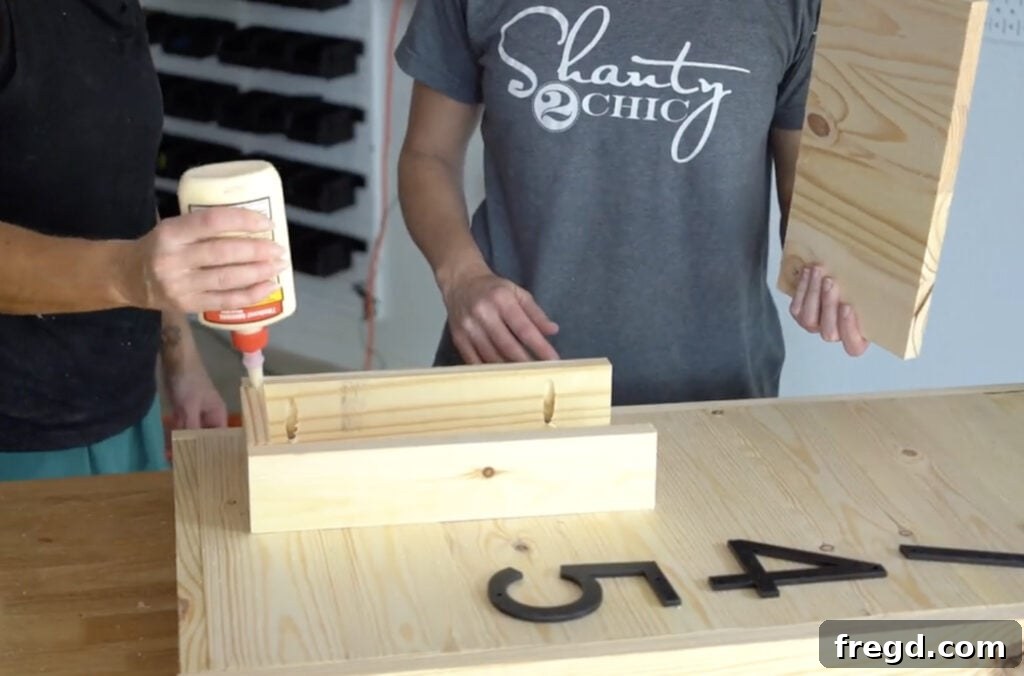 Attaching the front face of the planter box