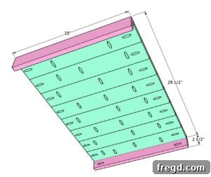 Attaching top and bottom trim pieces to the planter panel