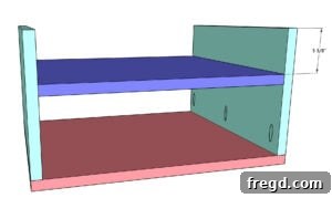 Easy Wood Nightstand Builds for Newbies 31 Shelf installation diagram.