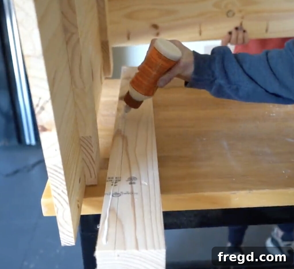 Modern Waterfall Console Build It Yourself for Less Than 100 Dollars 16 Attaching the second frame to the open side of the console body