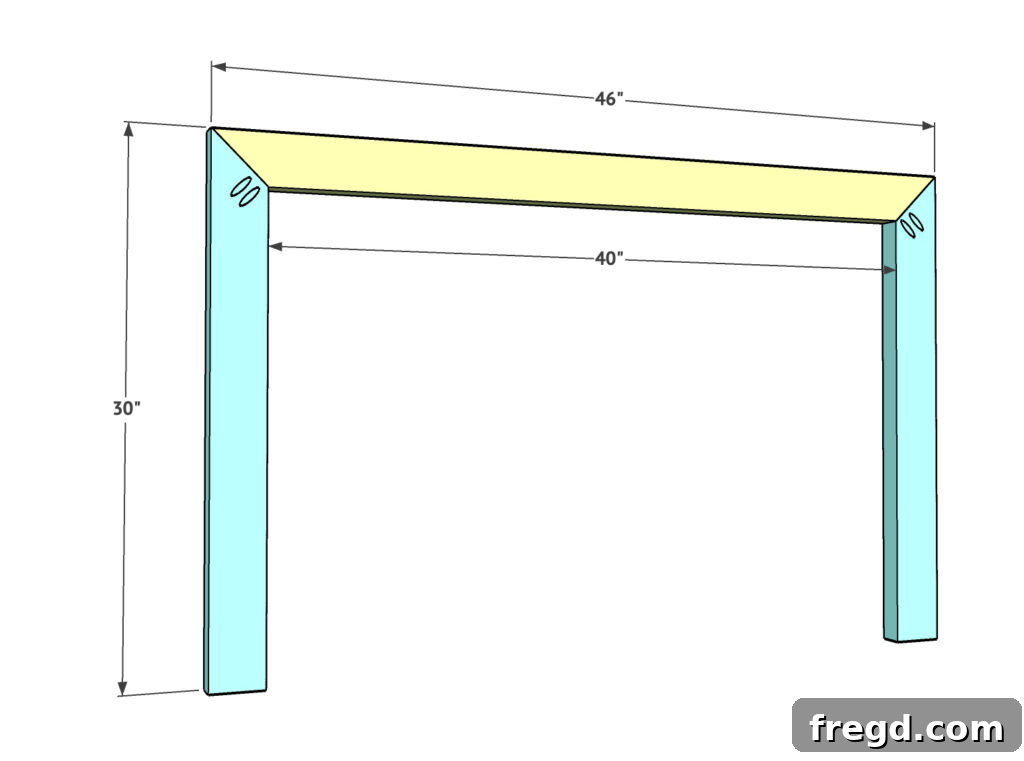 Modern Waterfall Console Build It Yourself for Less Than 100 Dollars 7 Assembling the rectangular frames with wood glue and screws