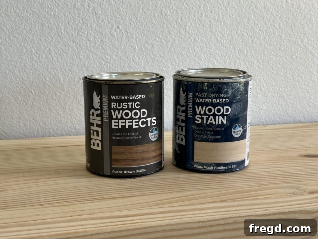 Applying stain to the desk