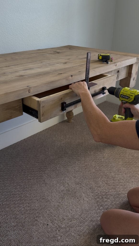 Using the Kreg Hardware Jig Pro to install a drawer pull
