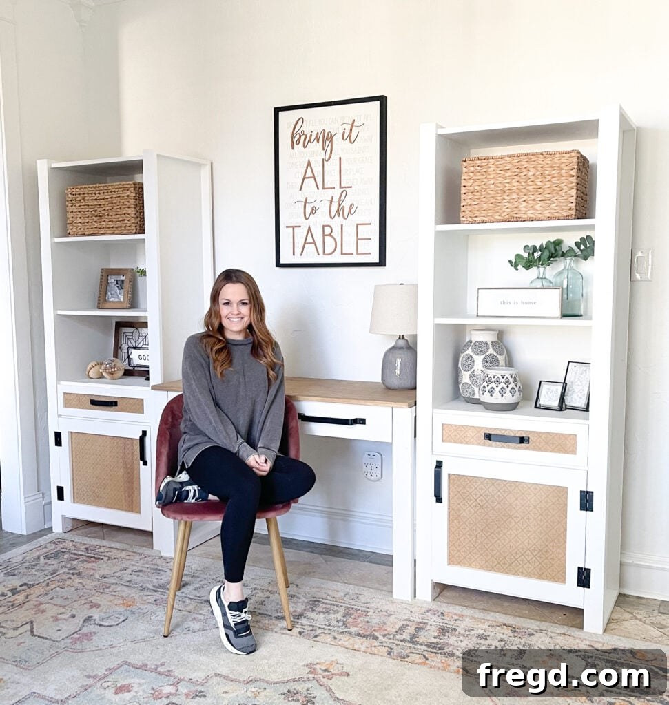 Image of a home office desk system with ample storage