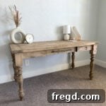 Finished DIY Farmhouse Desk with Drawer