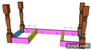 Adding support pieces to the desk base