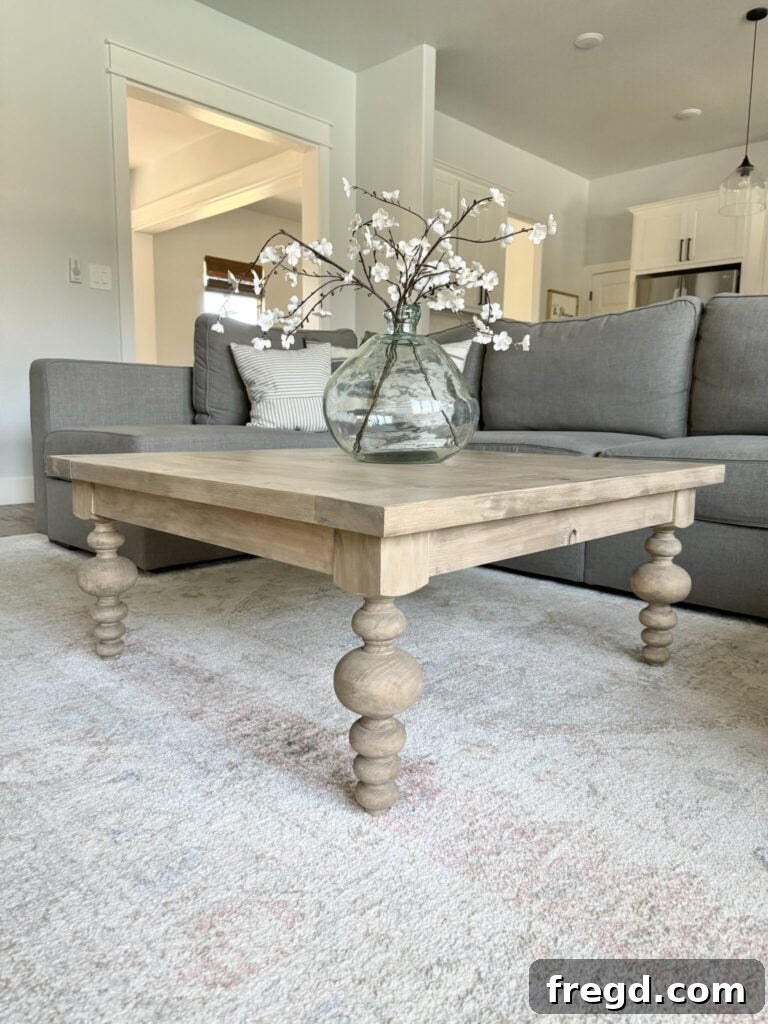 Craft Your Perfect Coffee Table: 16 Free DIY Plans and Video Tutorials 17 Traditional farmhouse coffee table featuring elegant turned legs
