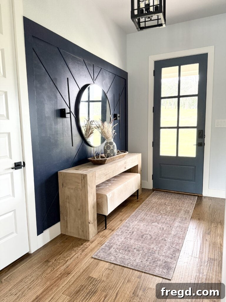 A beautiful DIY rustic cowhide bench, complete with free printable woodworking plans, ready to be a statement piece in any home.