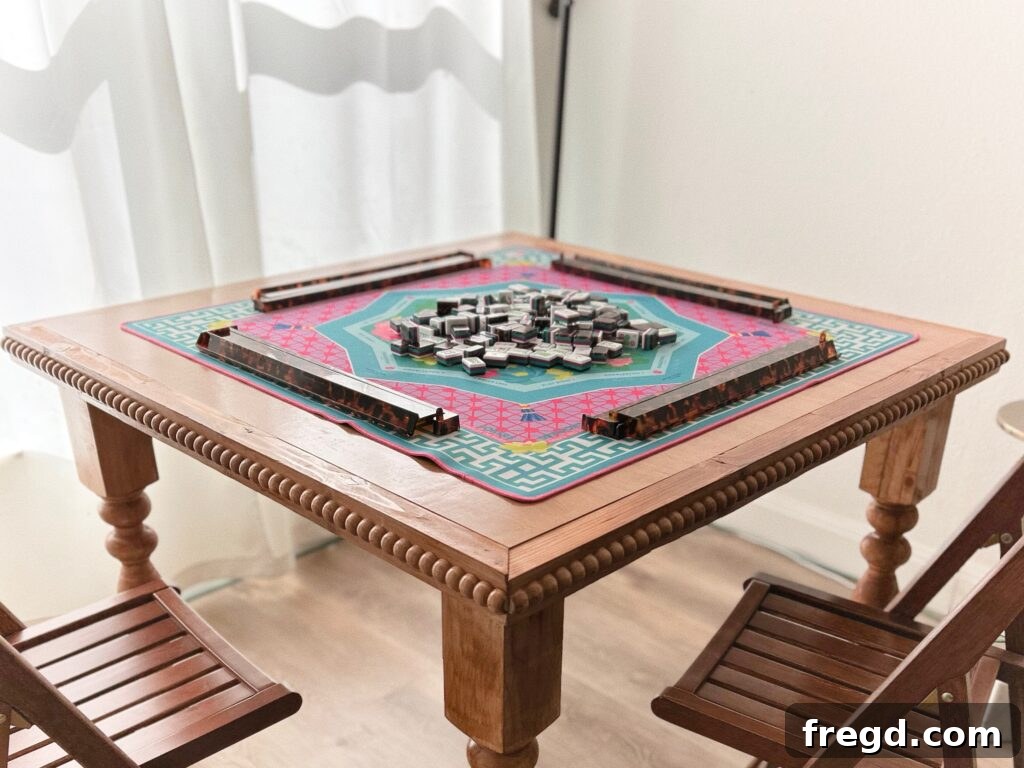 DIY Portable Mahjong Table Tailored For Your Game 13 Friends enjoying Mahjong on the DIY table
