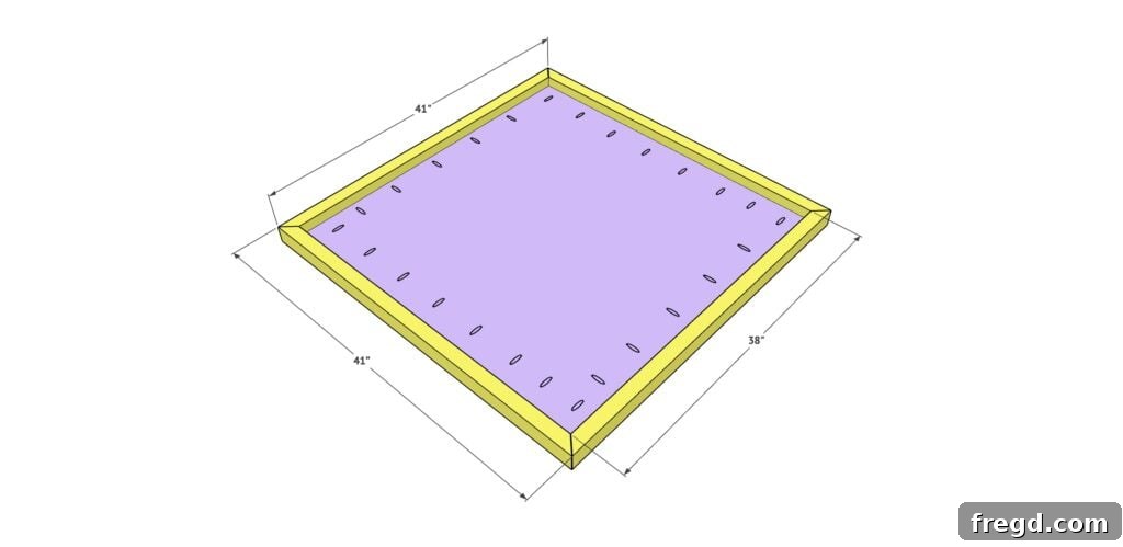 DIY Portable Mahjong Table Tailored For Your Game 5 Attaching mitered trim with pocket holes