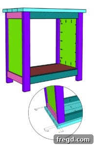 Summary image for attaching the planked top.