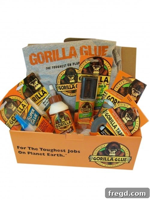 Gorilla Glue Prize Pack Five massive Gorilla Glue prize packs filled with assorted strong adhesives for DIY and crafting