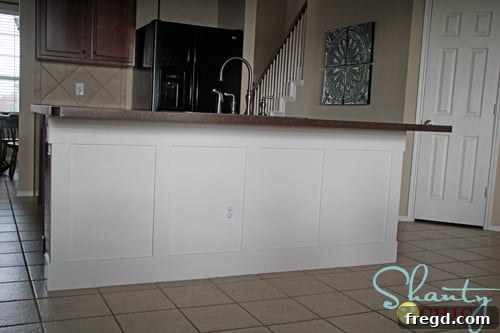 Final Kitchen Island Makeover The stunning finished look of the DIY board and batten kitchen island