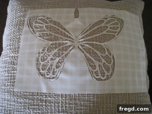 Affordable Pillow Base from Target Blank pillow purchased from Target for a DIY stenciling project