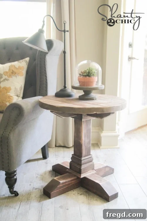 A stylish round side table.